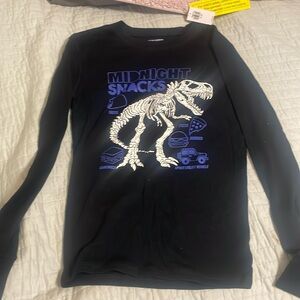 Boys old navy pajama top only black, dinosaur new, size XL (12)